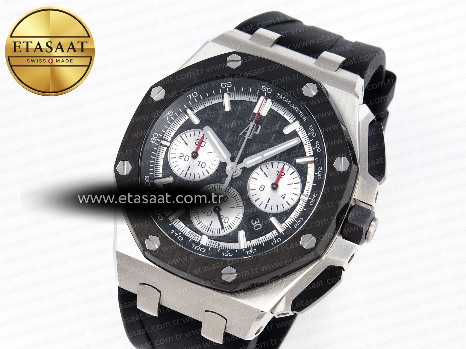 Audemars Piguet ROYAL OAK OFFSHORE 44MM BLACK/SILVER DIAL ON BLACK A4401 - Görsel 1