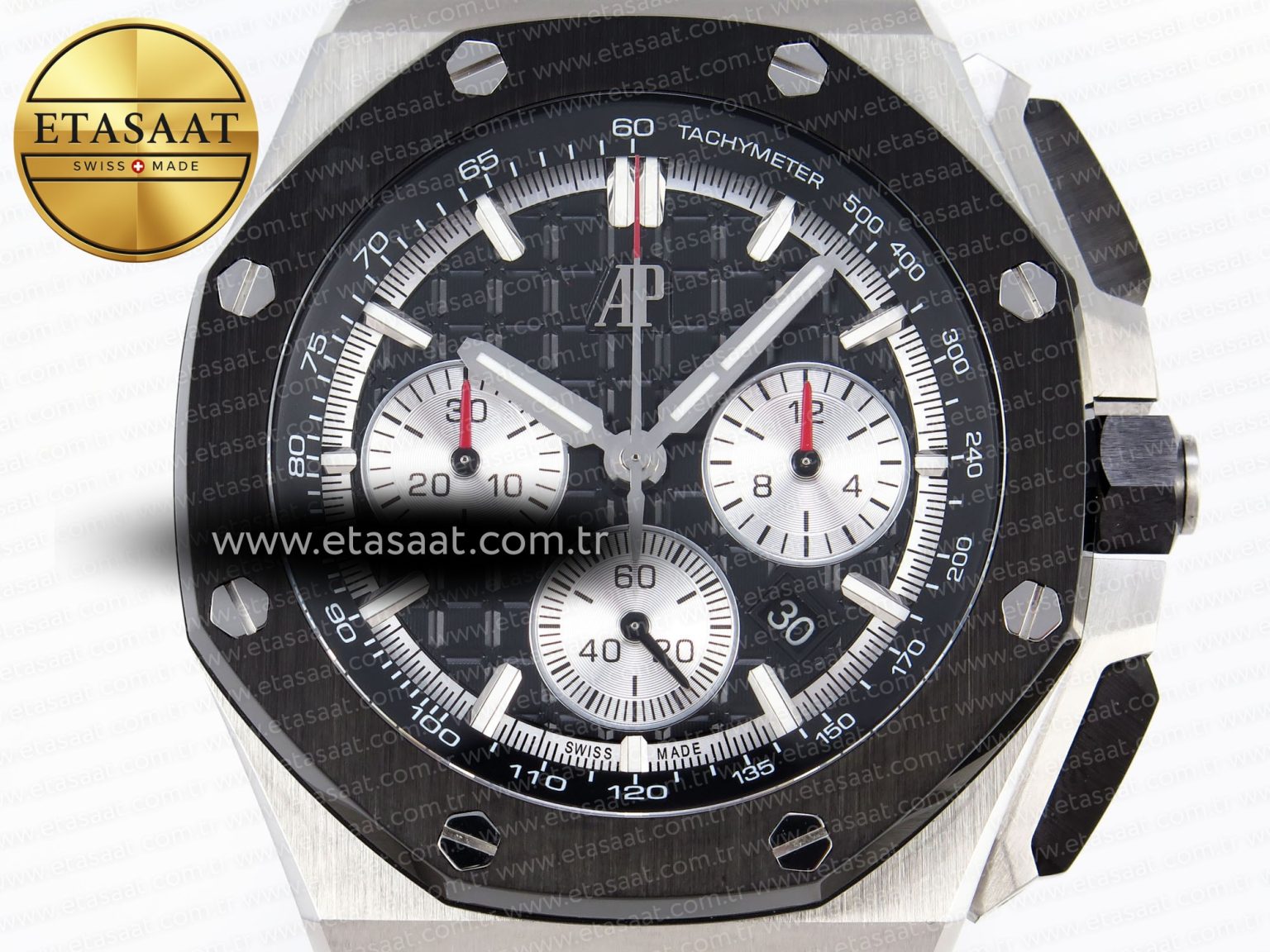 Audemars Piguet ROYAL OAK OFFSHORE 44MM BLACK/SILVER DIAL ON BLACK A4401 - Görsel 4