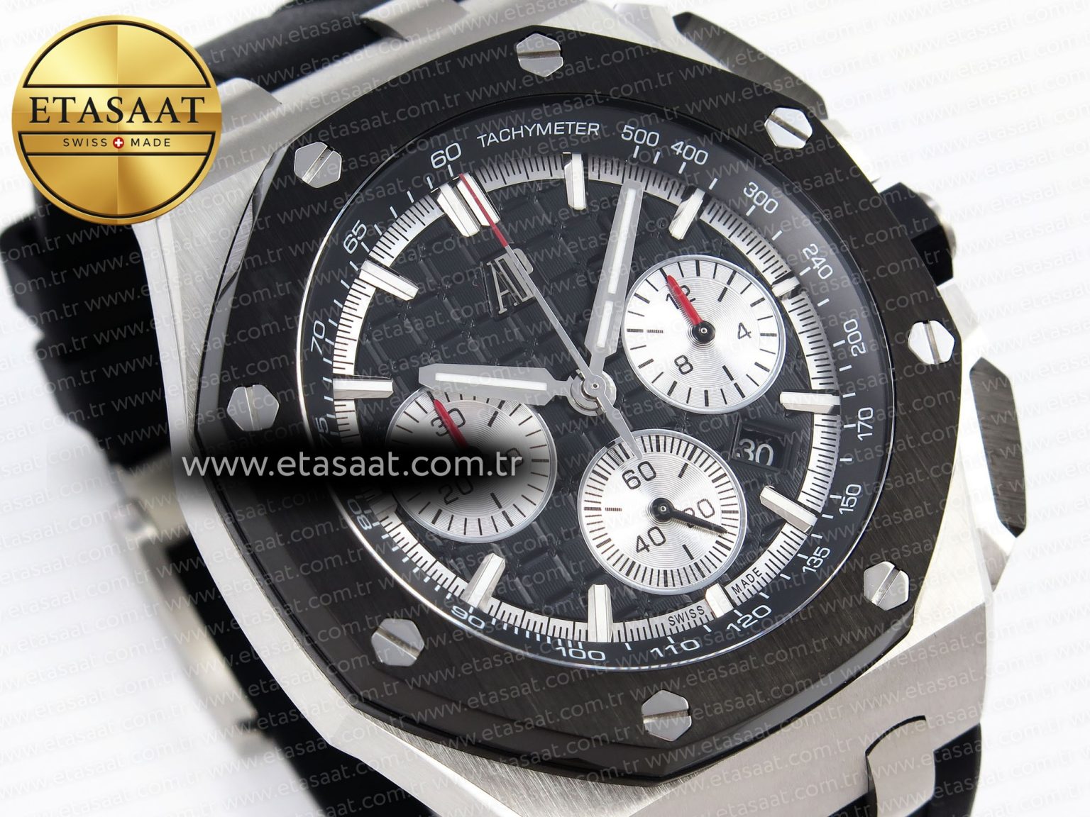 Audemars Piguet ROYAL OAK OFFSHORE 44MM BLACK/SILVER DIAL ON BLACK A4401 - Görsel 5