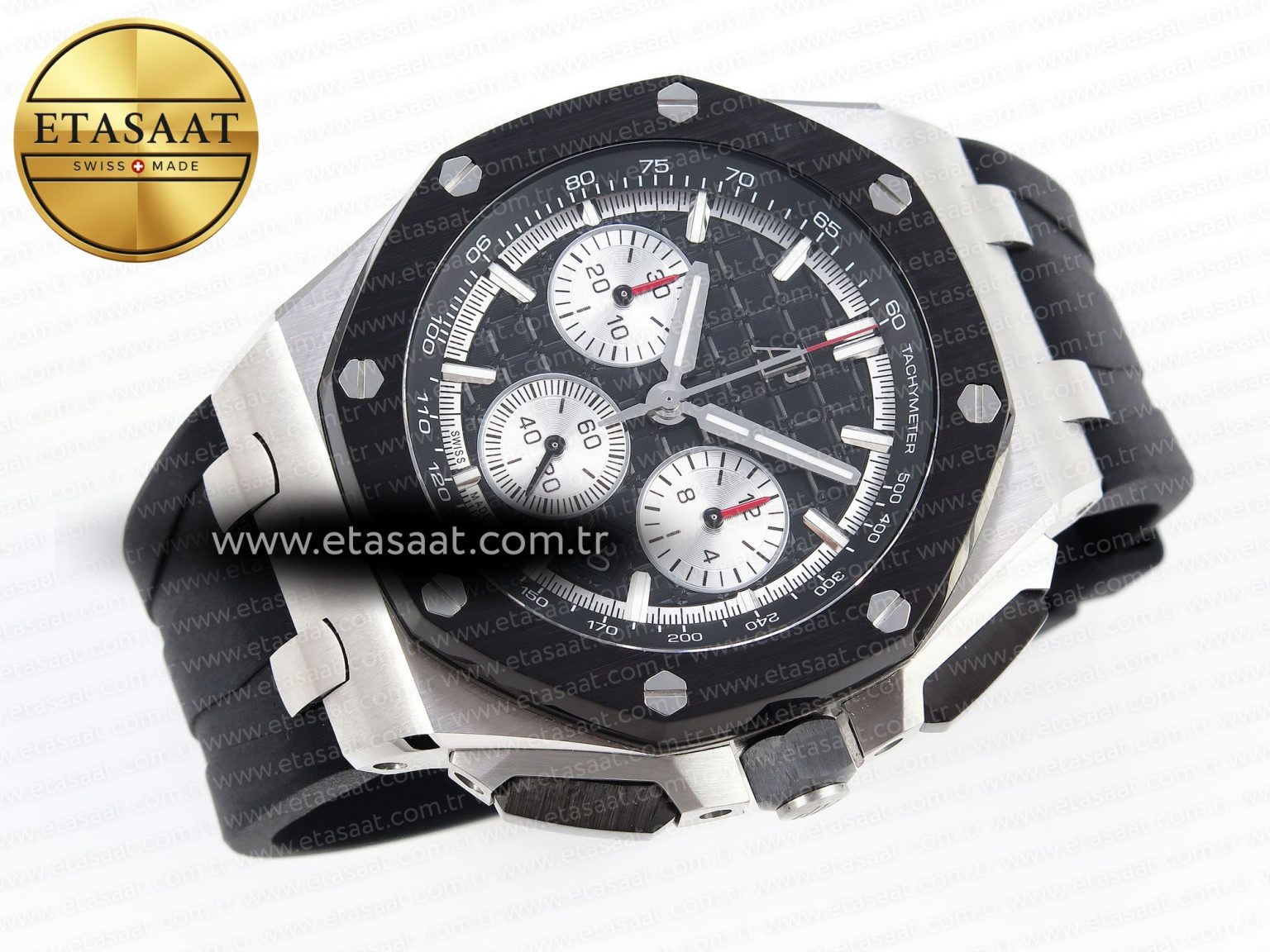 Audemars Piguet ROYAL OAK OFFSHORE 44MM BLACK/SILVER DIAL ON BLACK A4401 - Görsel 6