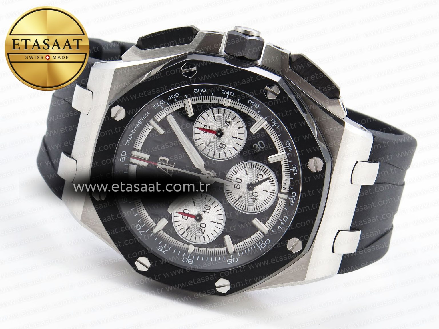 Audemars Piguet ROYAL OAK OFFSHORE 44MM BLACK/SILVER DIAL ON BLACK A4401 - Görsel 7