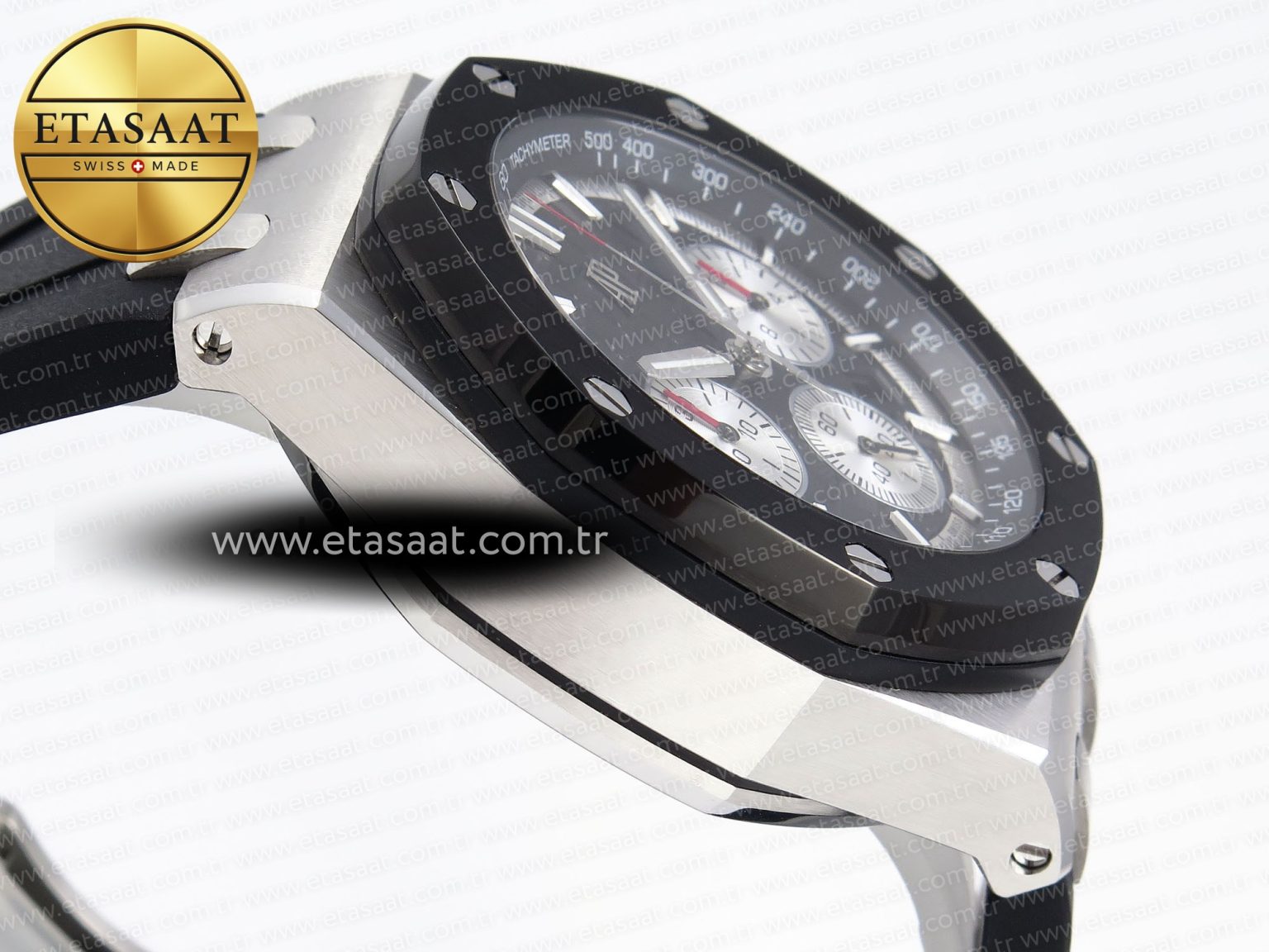 Audemars Piguet ROYAL OAK OFFSHORE 44MM BLACK/SILVER DIAL ON BLACK A4401 - Görsel 9