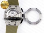 ROYAL OAK OFFSHORE 44MM SS BLACK CERAMIC BEZEL APF 1:1 BEST EDITION BROWN DIAL ON BROWN RUBBER STRAP A4401 - Görsel 19