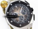 ROYAL OAK OFFSHORE 44MM SS BLACK CERAMIC BEZEL APF 1:1 BEST EDITION BROWN DIAL ON BROWN RUBBER STRAP A4401 - Görsel 5