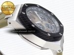 ROYAL OAK OFFSHORE 44MM SS BLACK CERAMIC BEZEL APF 1:1 BEST EDITION BROWN DIAL ON BROWN RUBBER STRAP A4401 - Görsel 9