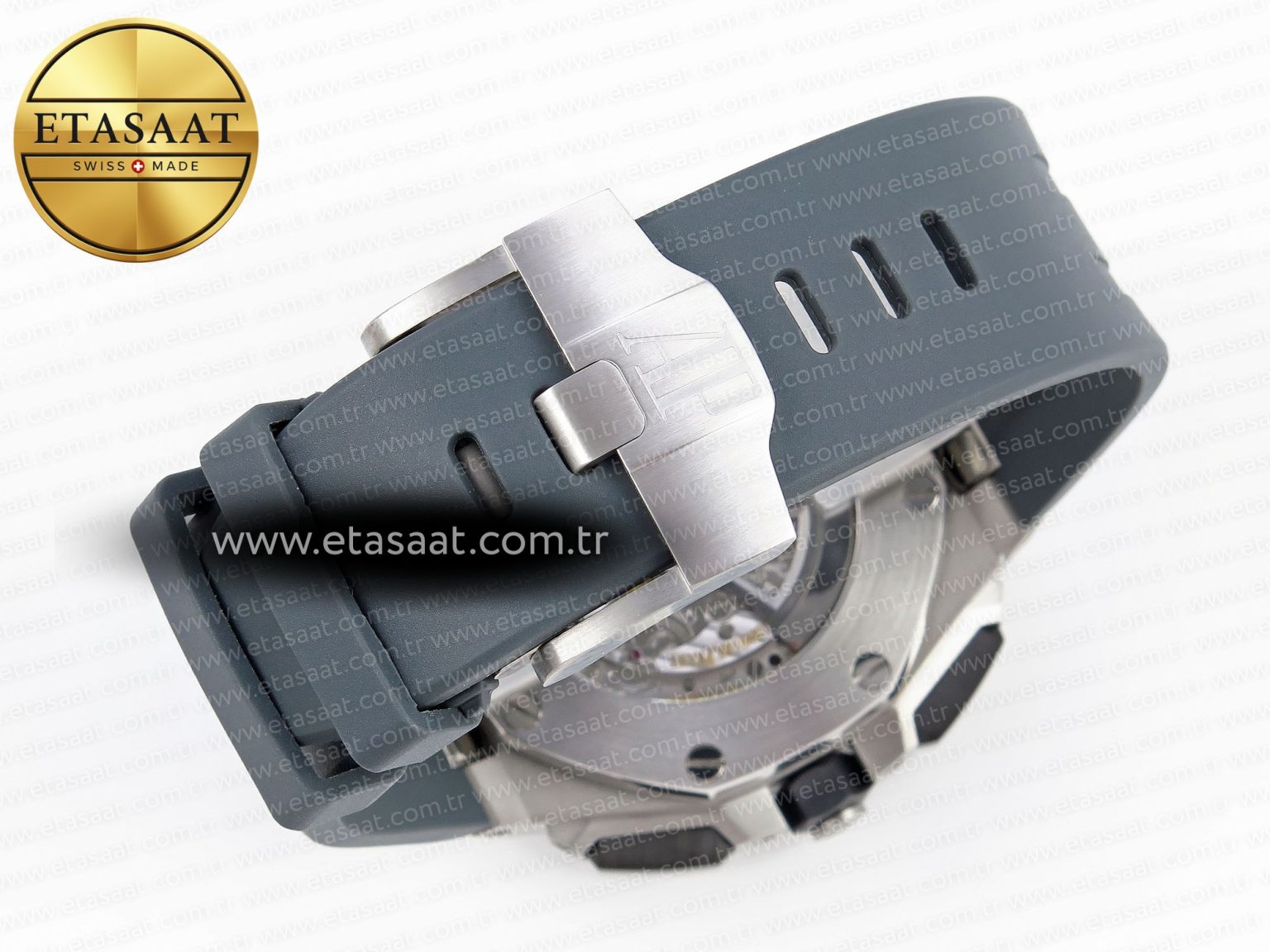 Audemars Piguet ROYAL OAK OFFSHORE 44MM BLACK CERAMIC BEZEL GRAY/BLUE DIAL ON GRAY A4401 - Görsel 17