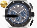 Audemars Piguet ROYAL OAK OFFSHORE 44MM BLACK CERAMIC BEZEL GRAY/BLUE DIAL ON GRAY A4401 - Görsel 4