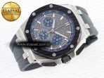 Audemars Piguet ROYAL OAK OFFSHORE 44MM BLACK CERAMIC BEZEL GRAY/BLUE DIAL ON GRAY A4401 - Görsel 6