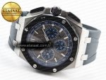 Audemars Piguet ROYAL OAK OFFSHORE 44MM BLACK CERAMIC BEZEL GRAY/BLUE DIAL ON GRAY A4401 - Görsel 7