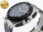 Audemars Piguet ROYAL OAK OFFSHORE 44MM BLACK CERAMIC BEZEL GRAY/BLUE DIAL ON GRAY A4401 - Görsel 8