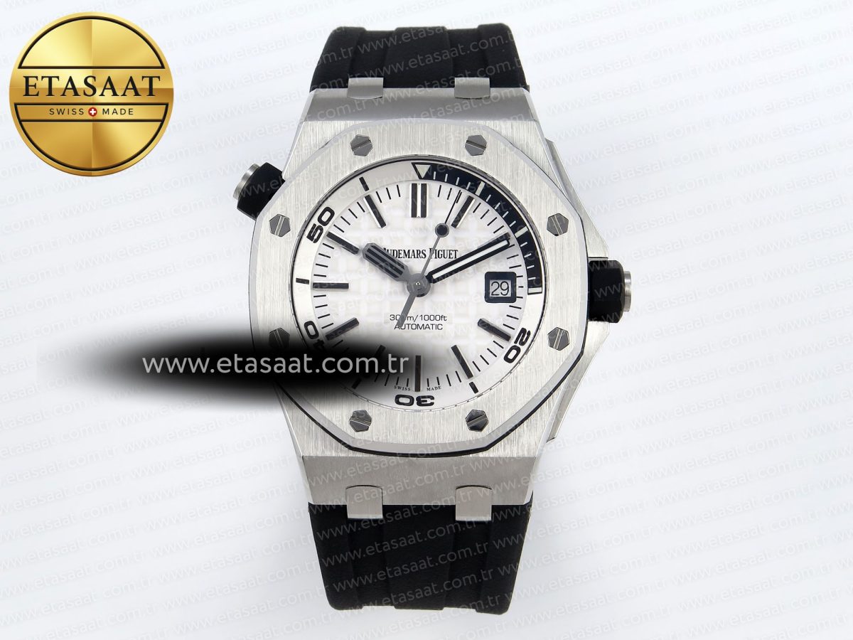 Audemars Piguet  Diver 15710 White Dial on Black SA3120 - Görsel 3