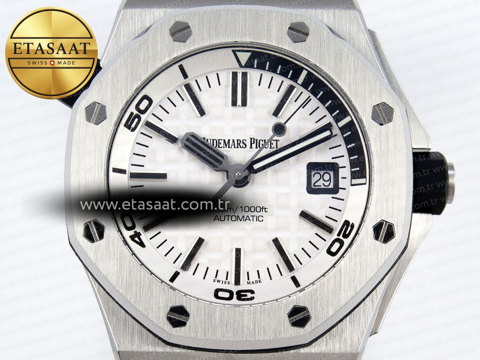 Audemars Piguet  Diver 15710 White Dial on Black SA3120 - Görsel 4