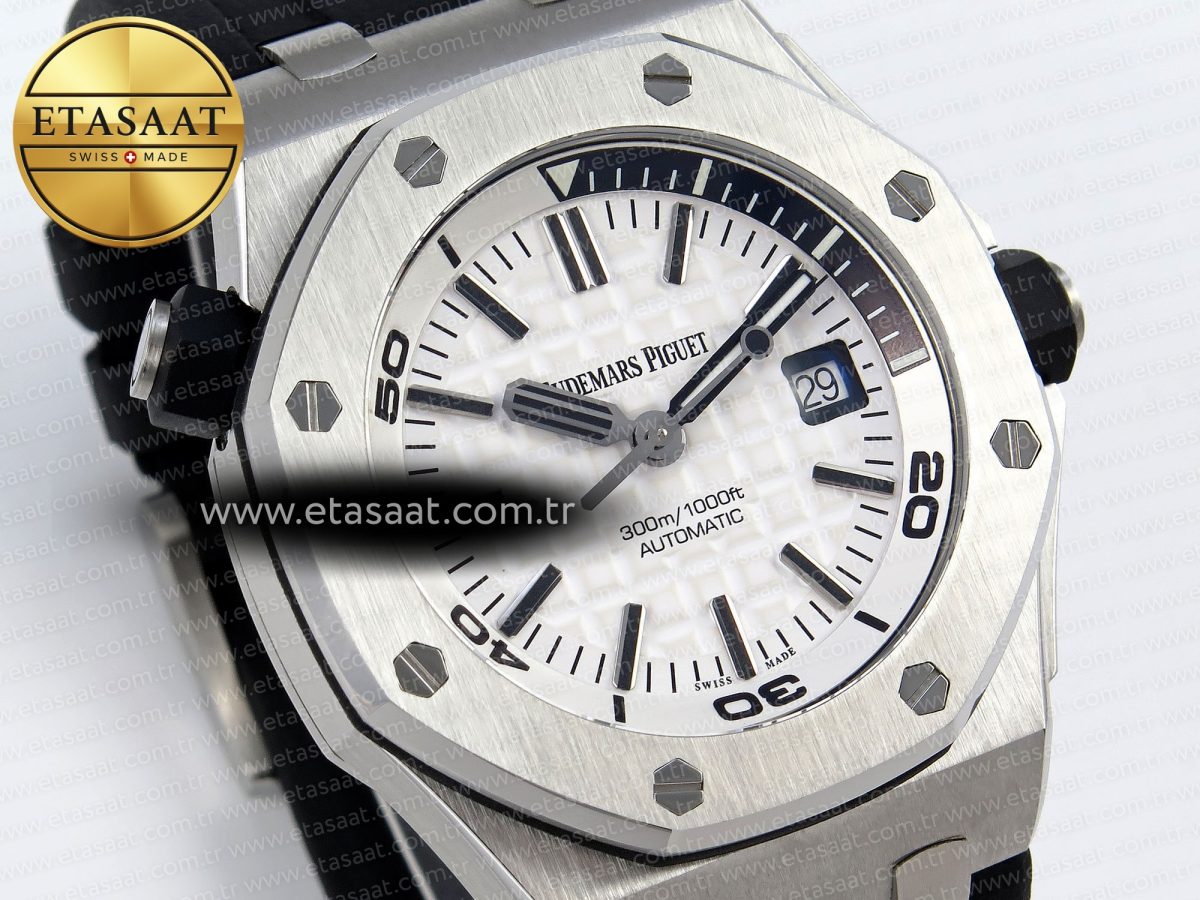 Audemars Piguet  Diver 15710 White Dial on Black SA3120 - Görsel 5