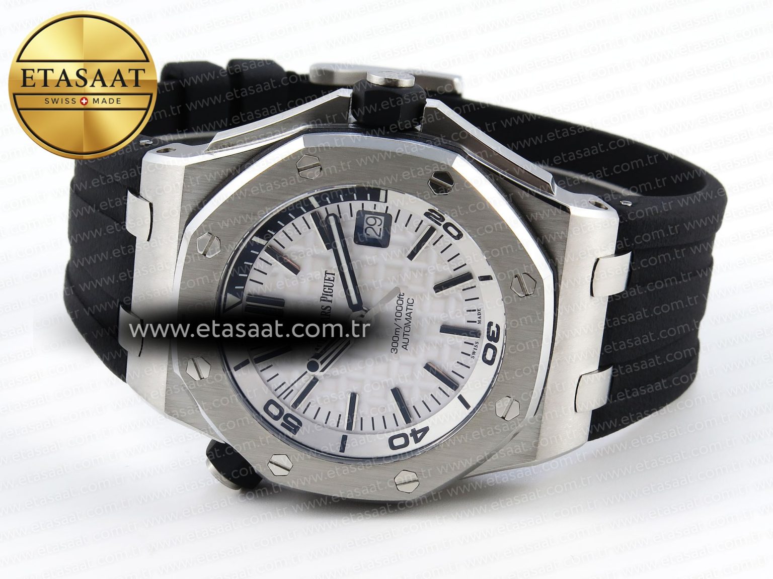 Audemars Piguet  Diver 15710 White Dial on Black SA3120 - Görsel 6