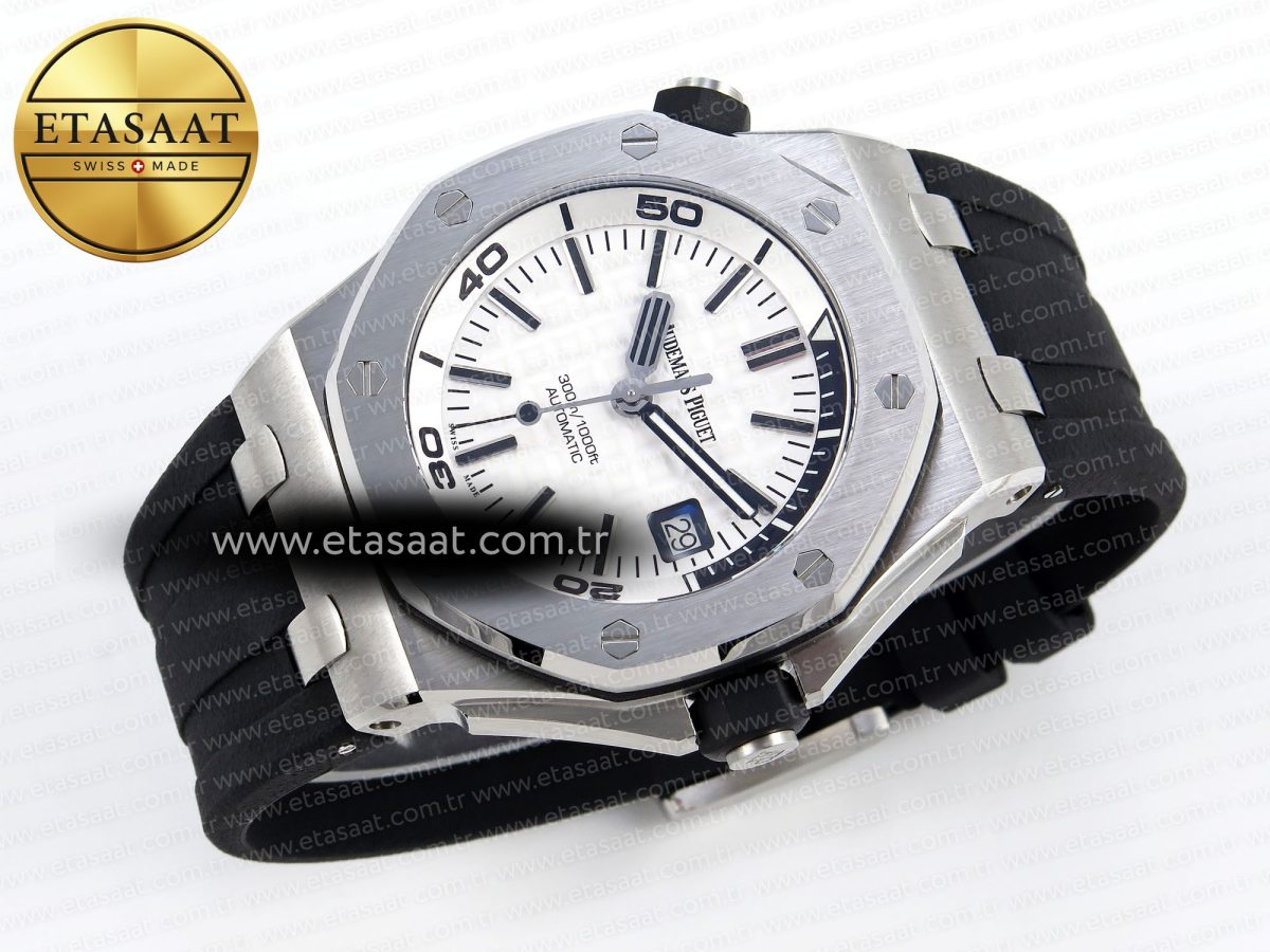 Audemars Piguet  Diver 15710 White Dial on Black SA3120 - Görsel 7