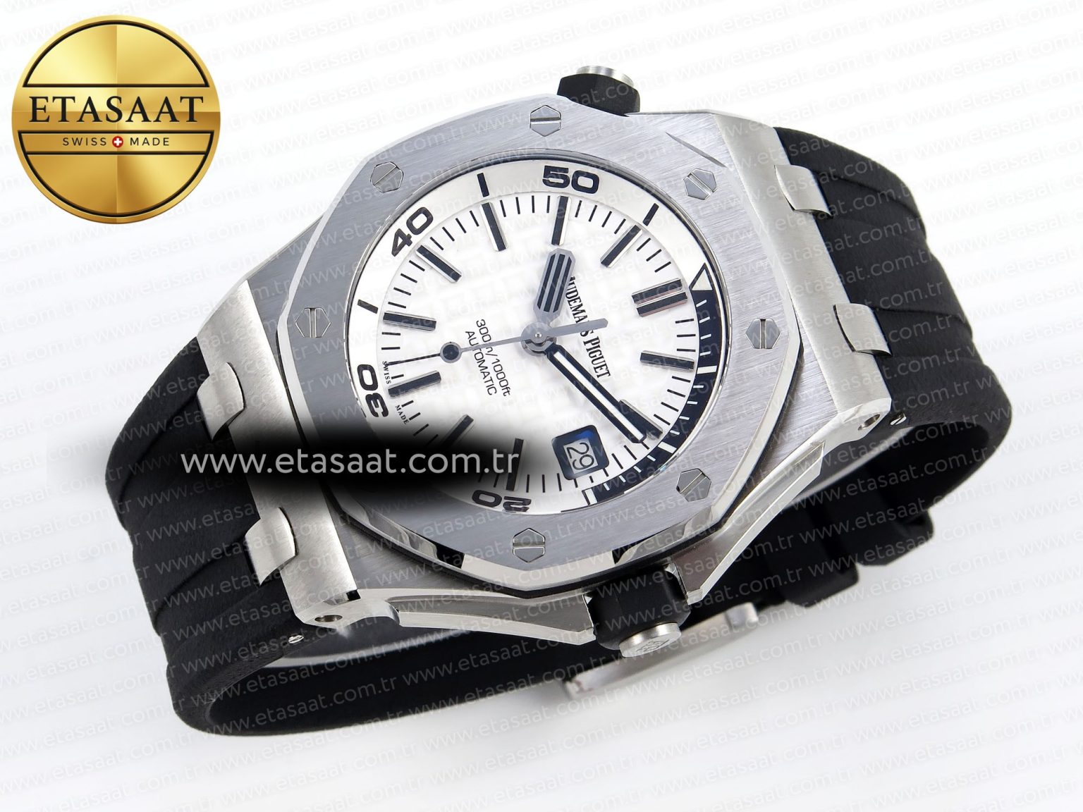 Audemars Piguet  Diver 15710 White Dial on Black SA3120 - Görsel 7