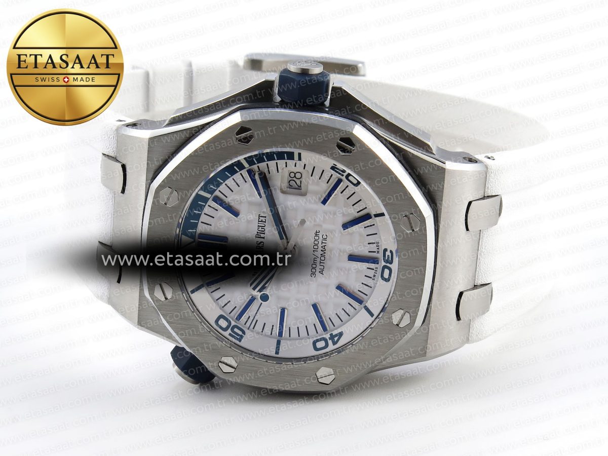 Audemars Piguet Diver 15710 White Dial on White SA3120 - Görsel 6