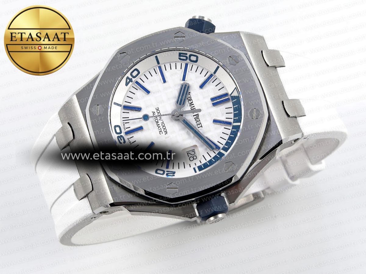 Audemars Piguet Diver 15710 White Dial on White SA3120 - Görsel 7