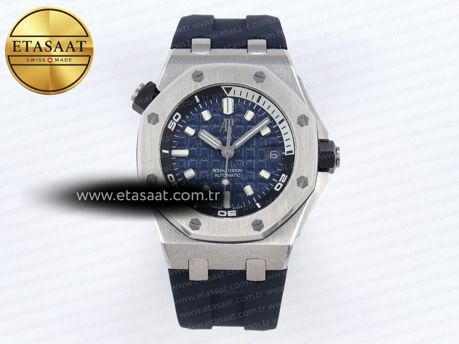 ROYAL OAK OFFSHORE DIVER 15720 APSF 1:1 BEST EDITION BLUE DIAL ON BLUE RUBBER STRAP SA4308 - Görsel 3