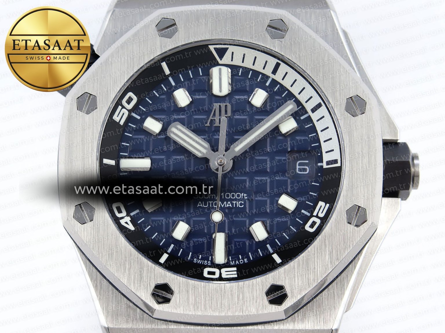 ROYAL OAK OFFSHORE DIVER 15720 APSF 1:1 BEST EDITION BLUE DIAL ON BLUE RUBBER STRAP SA4308 - Görsel 4