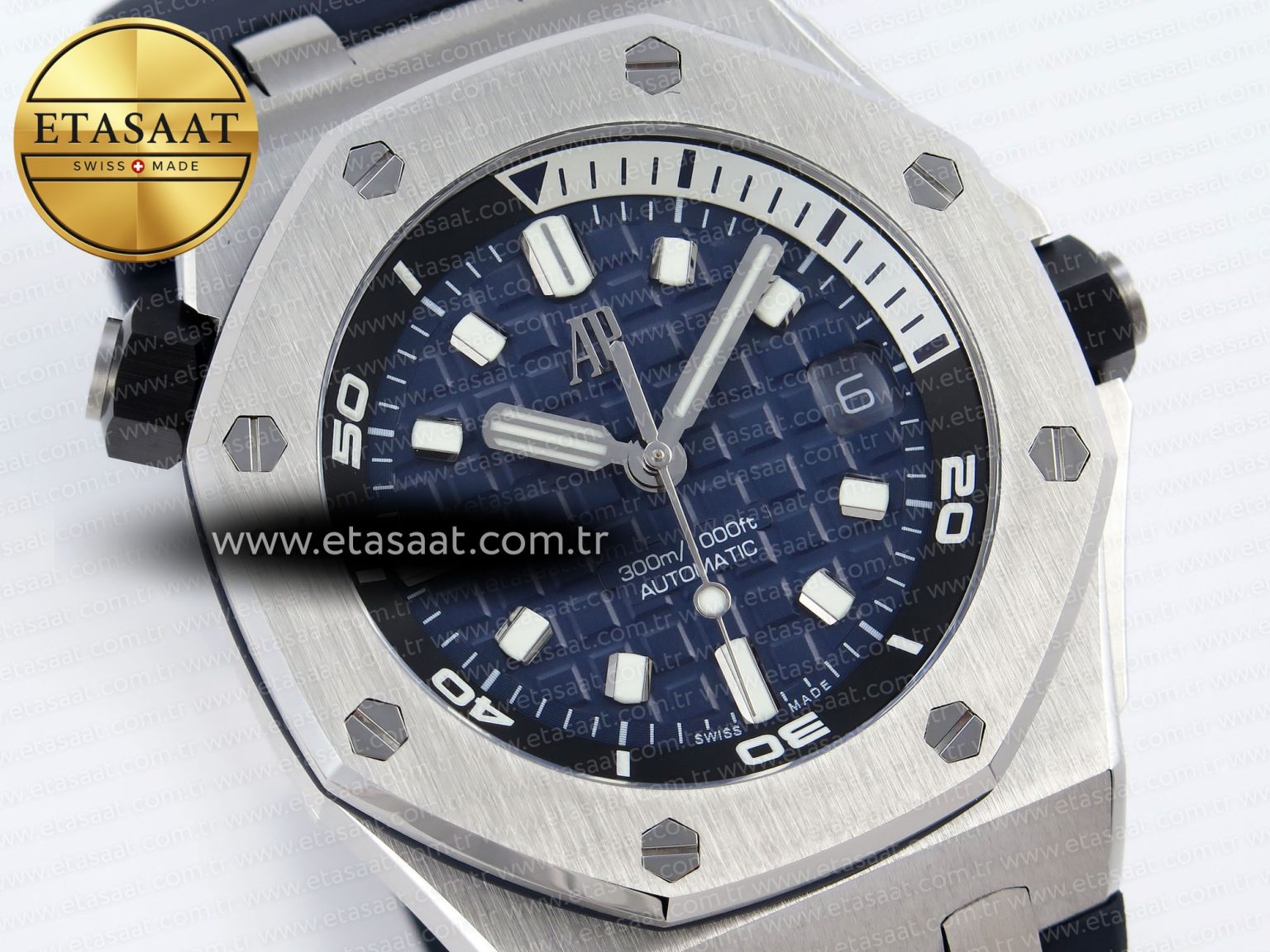 ROYAL OAK OFFSHORE DIVER 15720 APSF 1:1 BEST EDITION BLUE DIAL ON BLUE RUBBER STRAP SA4308 - Görsel 5