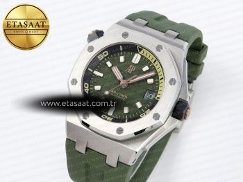 ROYAL OAK OFFSHORE DIVER 15720 APSF 1:1 BEST EDITION GREEN DIAL ON GREEN RUBBER STRAP SA4308