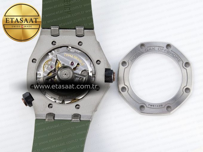 ROYAL OAK OFFSHORE DIVER 15720 APSF 1:1 BEST EDITION GREEN DIAL ON GREEN RUBBER STRAP SA4308 - Görsel 18