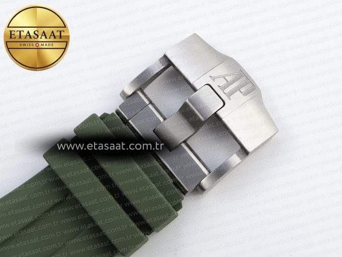 ROYAL OAK OFFSHORE DIVER 15720 APSF 1:1 BEST EDITION GREEN DIAL ON GREEN RUBBER STRAP SA4308 - Görsel 28