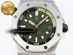 ROYAL OAK OFFSHORE DIVER 15720 APSF 1:1 BEST EDITION GREEN DIAL ON GREEN RUBBER STRAP SA4308 - Görsel 4