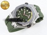 ROYAL OAK OFFSHORE DIVER 15720 APSF 1:1 BEST EDITION GREEN DIAL ON GREEN RUBBER STRAP SA4308 - Görsel 6