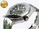 ROYAL OAK OFFSHORE DIVER 15720 APSF 1:1 BEST EDITION GREEN DIAL ON GREEN RUBBER STRAP SA4308 - Görsel 9