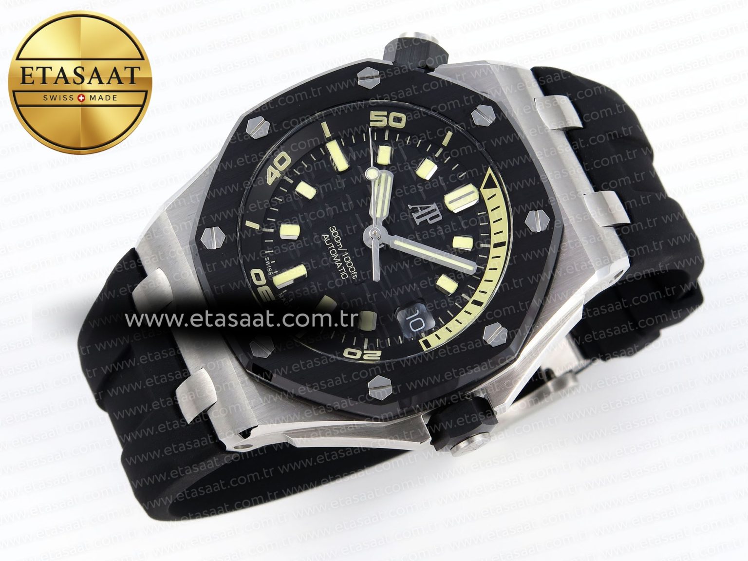 Audemars Piguet ROYAL OAK OFFSHORE DIVER 15720 BLACK DIAL ON BLACK SA4308 - Görsel 6