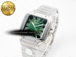 Santos de Cartier 40mm SS 2018 BVF 1:1 Best Edition Green Dial on SS SmartLinks Bracelet MIYOTA 9015 V2 - Görsel 2