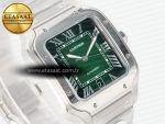 Santos de Cartier 40mm SS 2018 BVF 1:1 Best Edition Green Dial on SS SmartLinks Bracelet MIYOTA 9015 V2 - Görsel 5