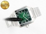 Santos de Cartier 40mm SS 2018 BVF 1:1 Best Edition Green Dial on SS SmartLinks Bracelet MIYOTA 9015 V2 - Görsel 8