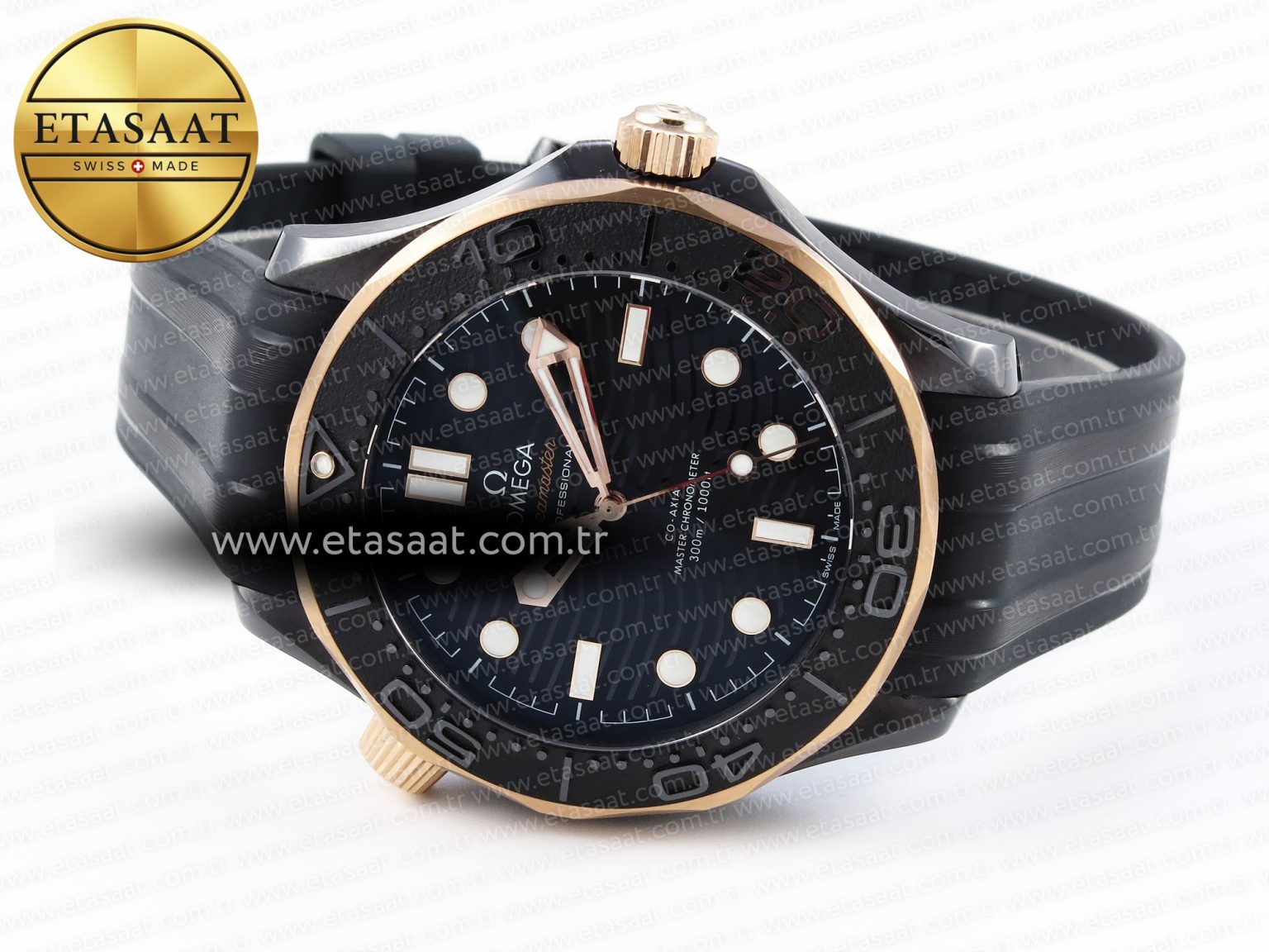 Omega SEAMASTER 300M BLACK DIAL RG BEZEL ON BLACK A8806 - Görsel 6