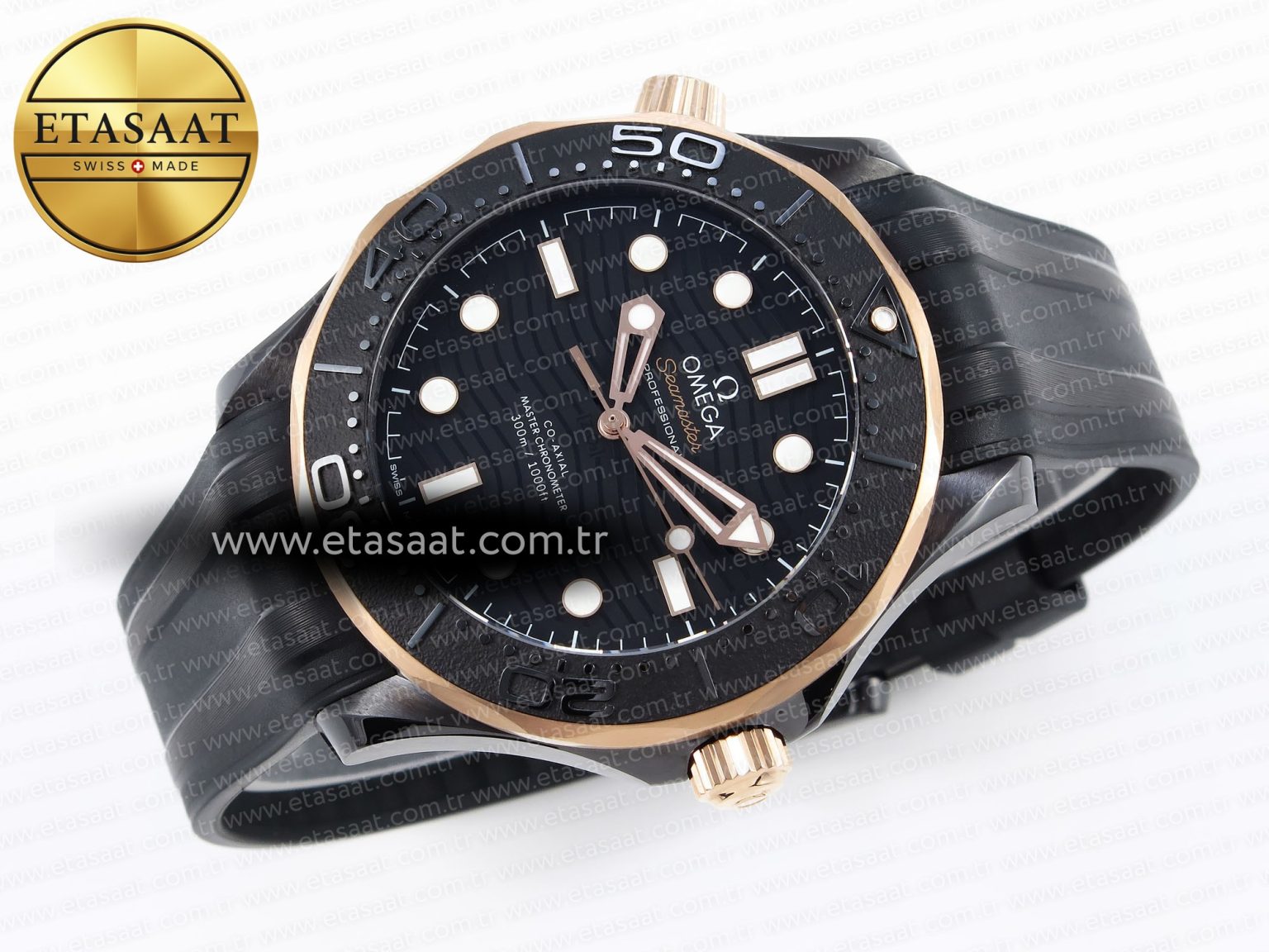 Omega SEAMASTER 300M BLACK DIAL RG BEZEL ON BLACK A8806 - Görsel 7