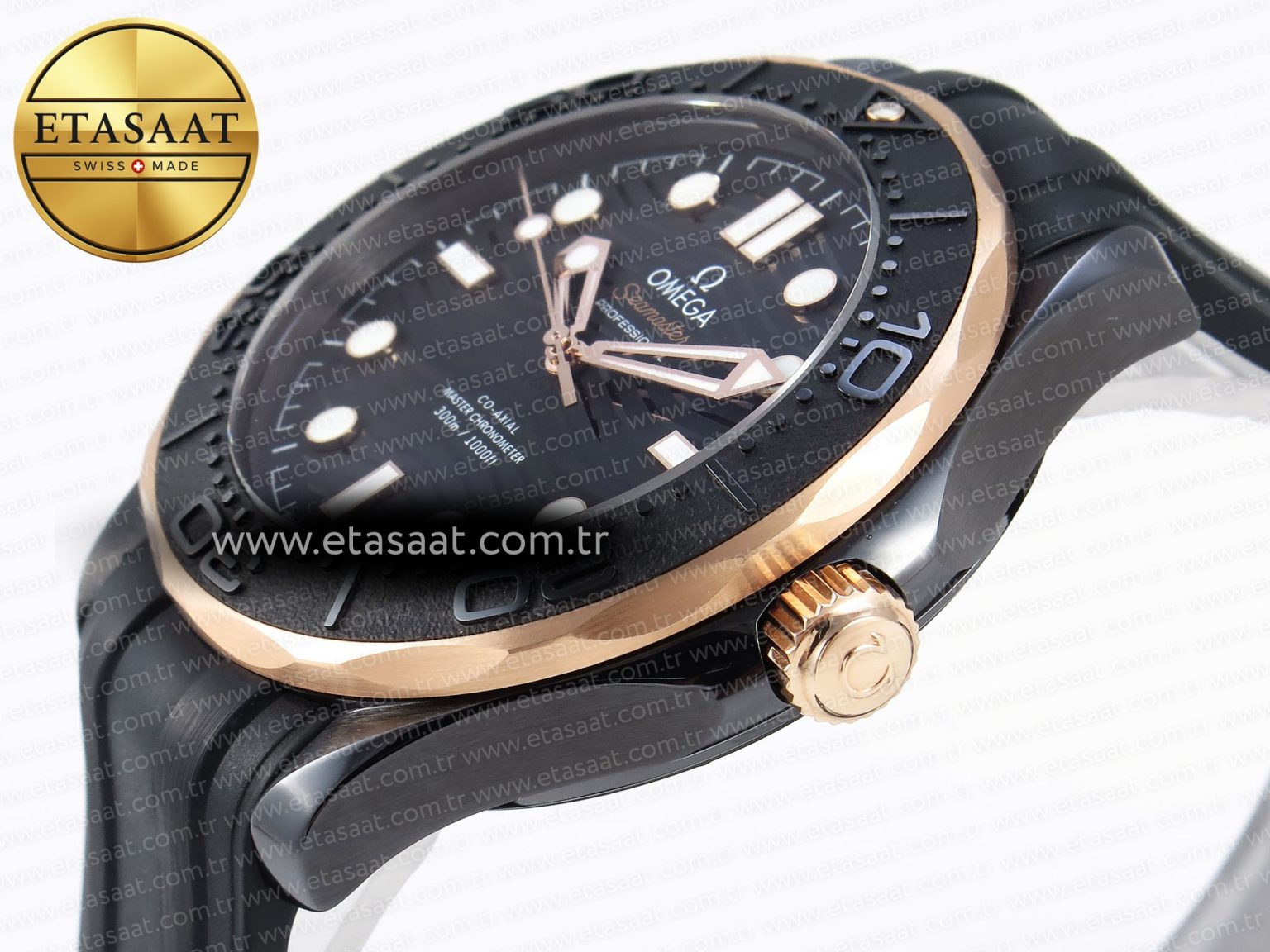 Omega SEAMASTER 300M BLACK DIAL RG BEZEL ON BLACK A8806 - Görsel 8