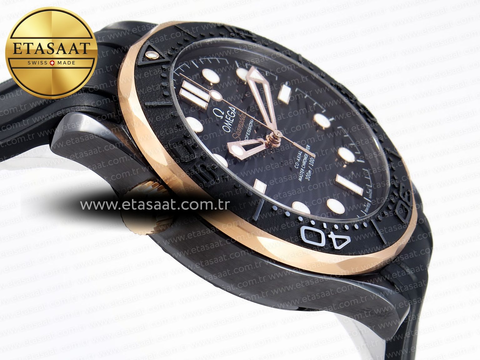 Omega SEAMASTER 300M BLACK DIAL RG BEZEL ON BLACK A8806 - Görsel 9