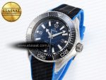 SEAMASTER PLANET OCEAN 6000M ULTRA DEEP 45.5MM SS TF 1:1 BEST EDITION BLUE DIAL BLACK BEZEL ON RUBBER STRAP A2824 - Görsel 2
