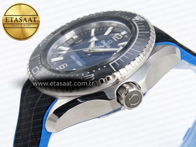 SEAMASTER PLANET OCEAN 6000M ULTRA DEEP 45.5MM SS TF 1:1 BEST EDITION BLUE DIAL BLACK BEZEL ON RUBBER STRAP A2824 - Görsel 8