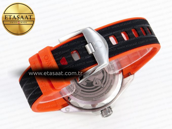 SEAMASTER PLANET OCEAN 6000M ULTRA DEEP 45.5MM SS TF 1:1 BEST EDITION GRAY DIAL ORANGE BEZEL ON RUBBER STRAP A2824 - Görsel 15