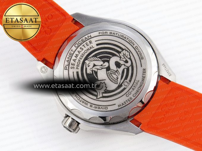 SEAMASTER PLANET OCEAN 6000M ULTRA DEEP 45.5MM SS TF 1:1 BEST EDITION GRAY DIAL ORANGE BEZEL ON RUBBER STRAP A2824 - Görsel 16