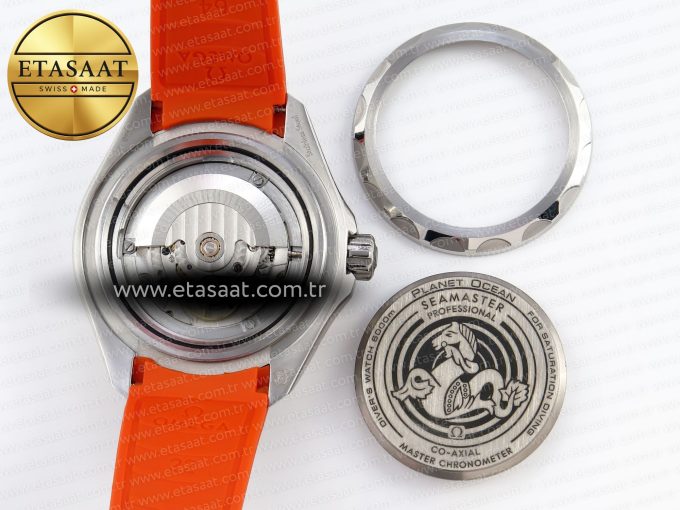 SEAMASTER PLANET OCEAN 6000M ULTRA DEEP 45.5MM SS TF 1:1 BEST EDITION GRAY DIAL ORANGE BEZEL ON RUBBER STRAP A2824 - Görsel 17