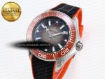 SEAMASTER PLANET OCEAN 6000M ULTRA DEEP 45.5MM SS TF 1:1 BEST EDITION GRAY DIAL ORANGE BEZEL ON RUBBER STRAP A2824 - Görsel 2
