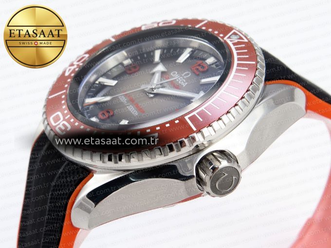 SEAMASTER PLANET OCEAN 6000M ULTRA DEEP 45.5MM SS TF 1:1 BEST EDITION GRAY DIAL ORANGE BEZEL ON RUBBER STRAP A2824 - Görsel 8