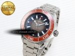 SEAMASTER PLANET OCEAN 6000M ULTRA DEEP 45.5MM SS TF 1:1 BEST EDITION GRAY DIAL ORANGE BEZEL ON SS BRACELET A2824