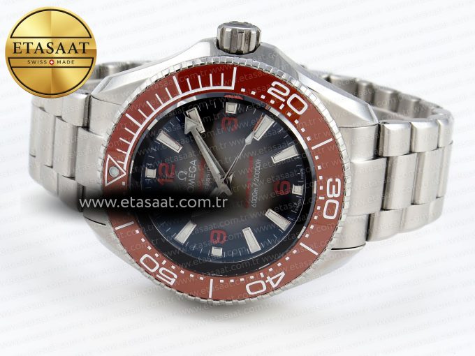 SEAMASTER PLANET OCEAN 6000M ULTRA DEEP 45.5MM SS TF 1:1 BEST EDITION GRAY DIAL ORANGE BEZEL ON SS BRACELET A2824 - Görsel 6