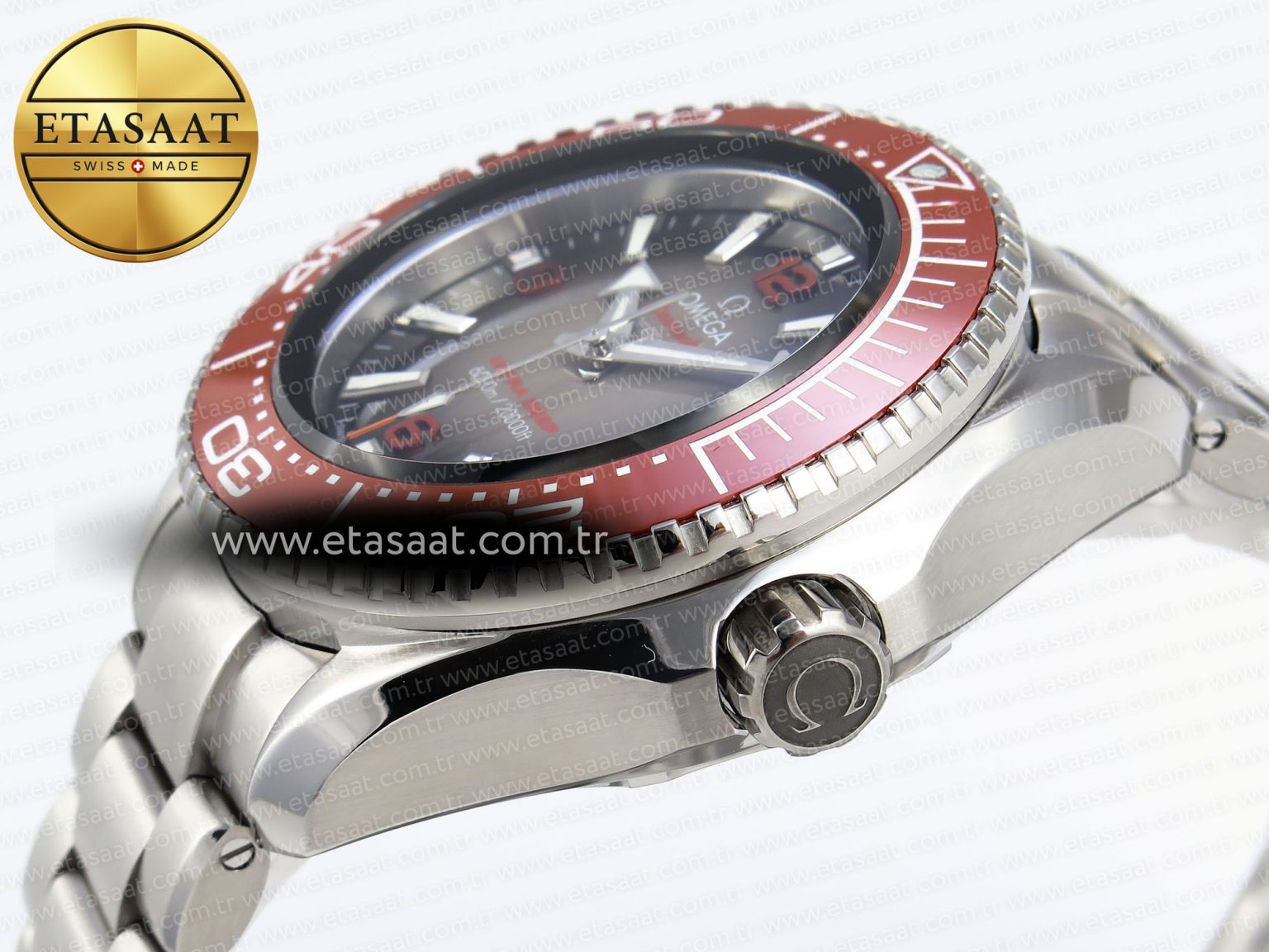 SEAMASTER PLANET OCEAN 6000M ULTRA DEEP 45.5MM SS TF 1:1 BEST EDITION GRAY DIAL ORANGE BEZEL ON SS BRACELET A2824 - Görsel 9
