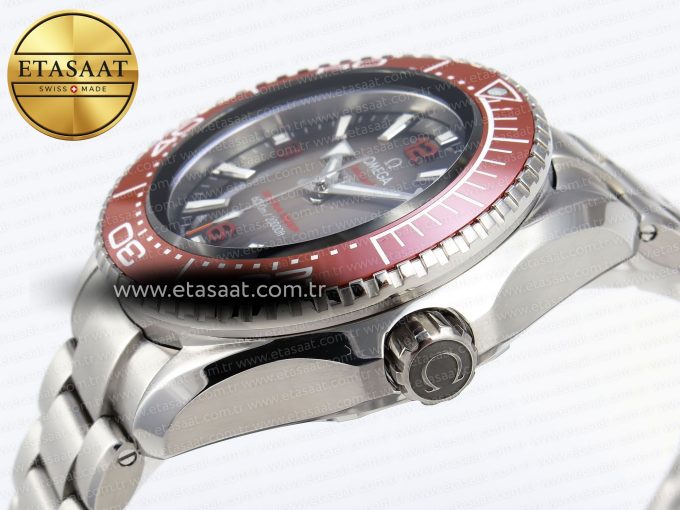 SEAMASTER PLANET OCEAN 6000M ULTRA DEEP 45.5MM SS TF 1:1 BEST EDITION GRAY DIAL ORANGE BEZEL ON SS BRACELET A2824 - Görsel 9